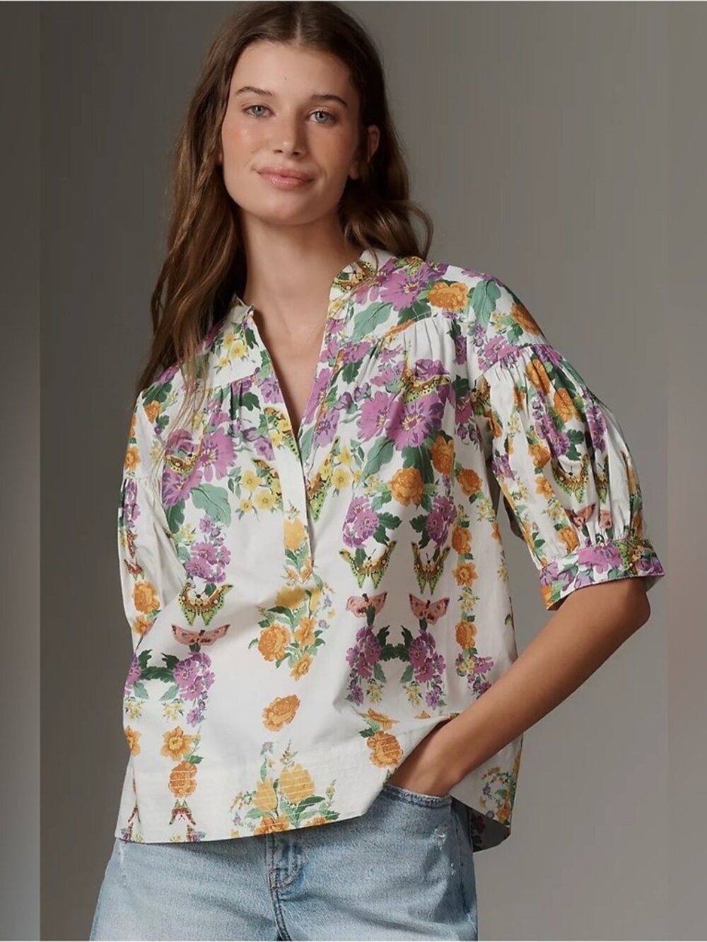 NWT Size XS - Anthropologie Darcey Popover Swing Top 100% Cotton